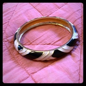 J Crew black/ivory/gold-colored bracelet